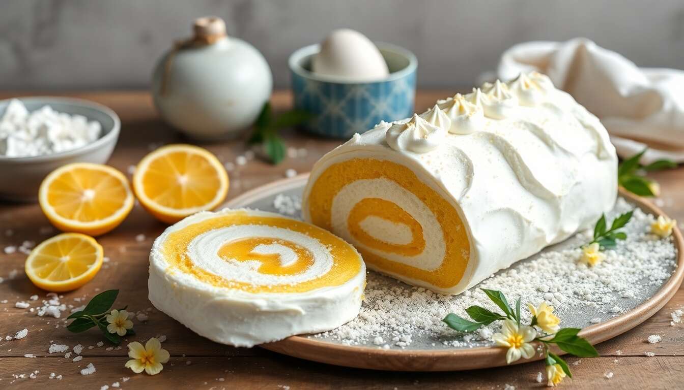 Bûche roulée citron yuzu meringuée : recette festive et gourmande