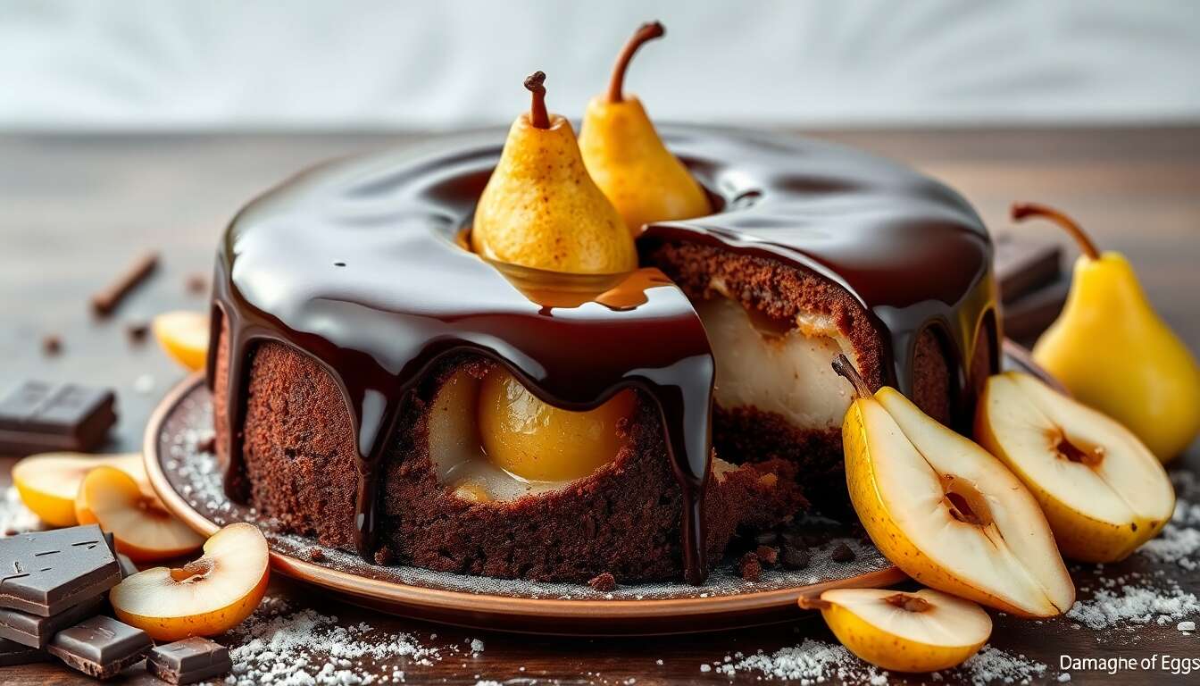 Cake au chocolat et poires entières : la recette savoureuse