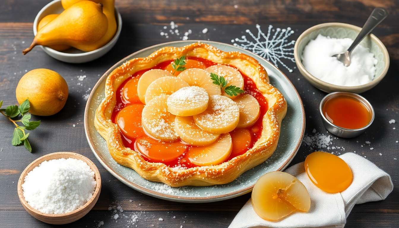 Recette de rose feuilletée aux poires et vanille
