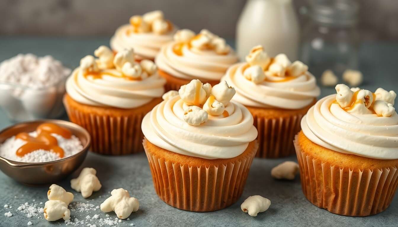 Recette de cupcakes au caramel et pop-corn