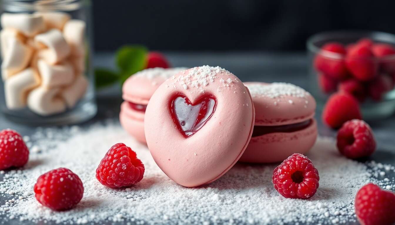 Macarons cœur à la framboise : la recette gourmande