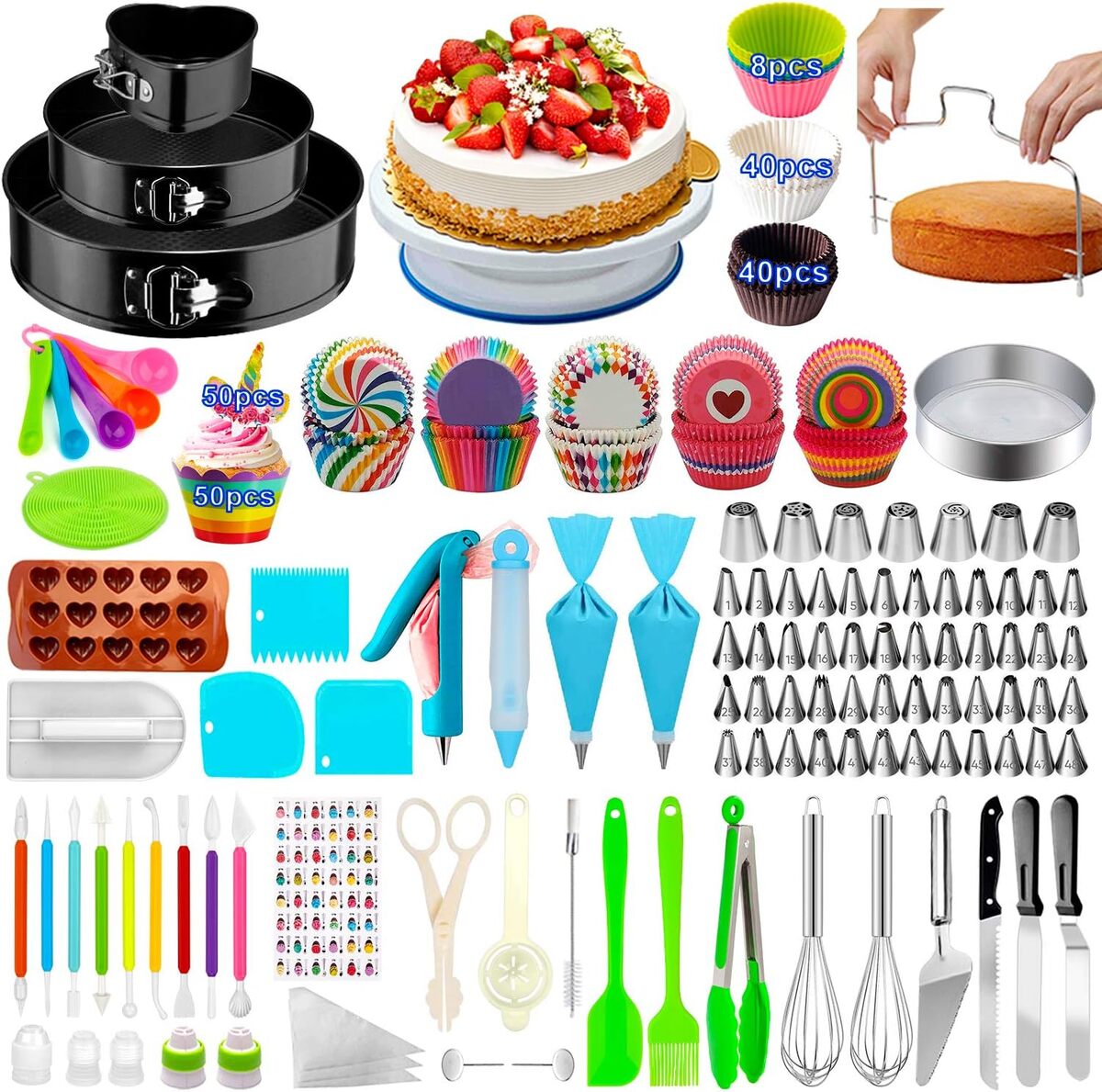 Test : kit de décoration gâteau 162 pièces et accessoires pâtisserie