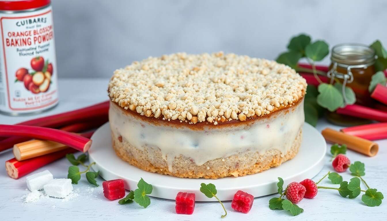 Crumb Cake à la Rhubarbe et Fleur d'Oranger : recette Gourmande