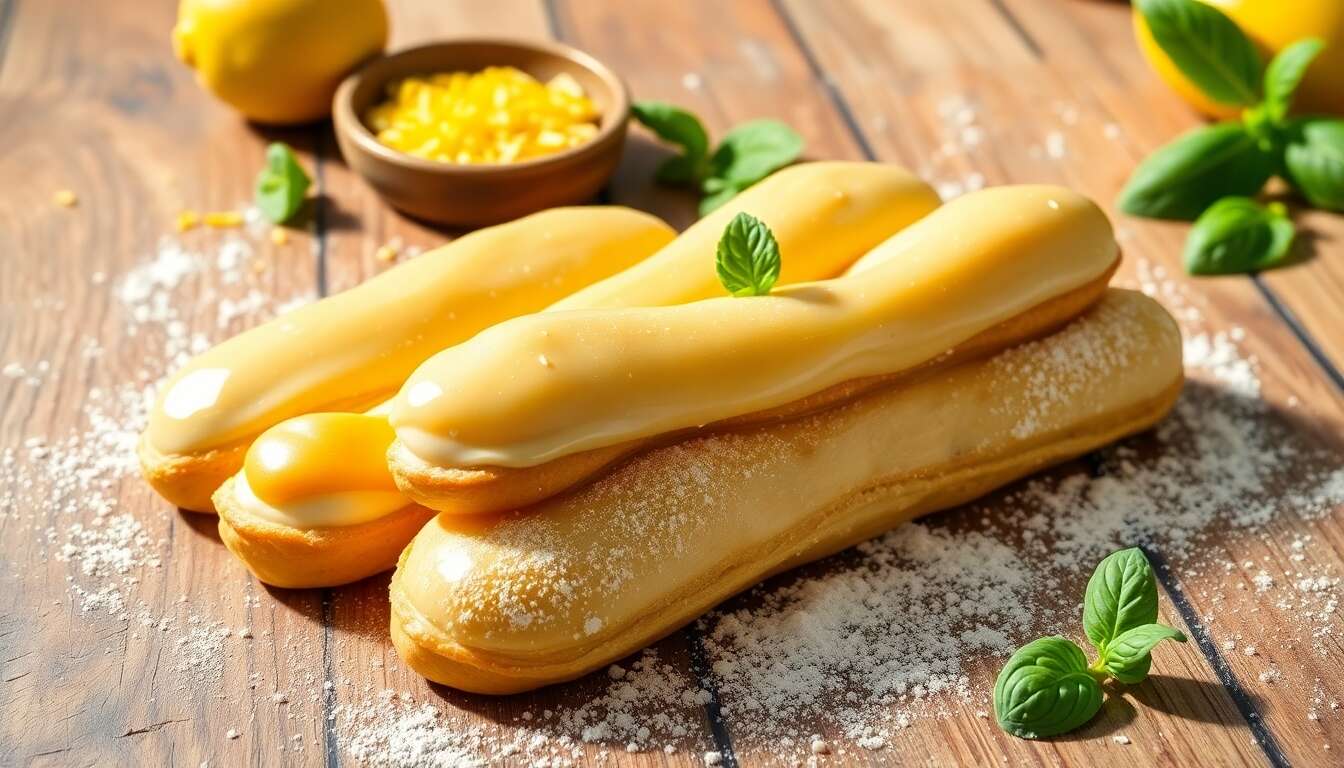 Éclairs au citron et basilic : recette gourmande
