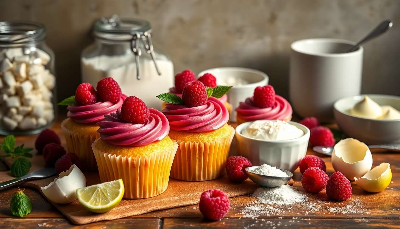 Cupcakes Framboise Citron Vert : recette Gourmande et Facile