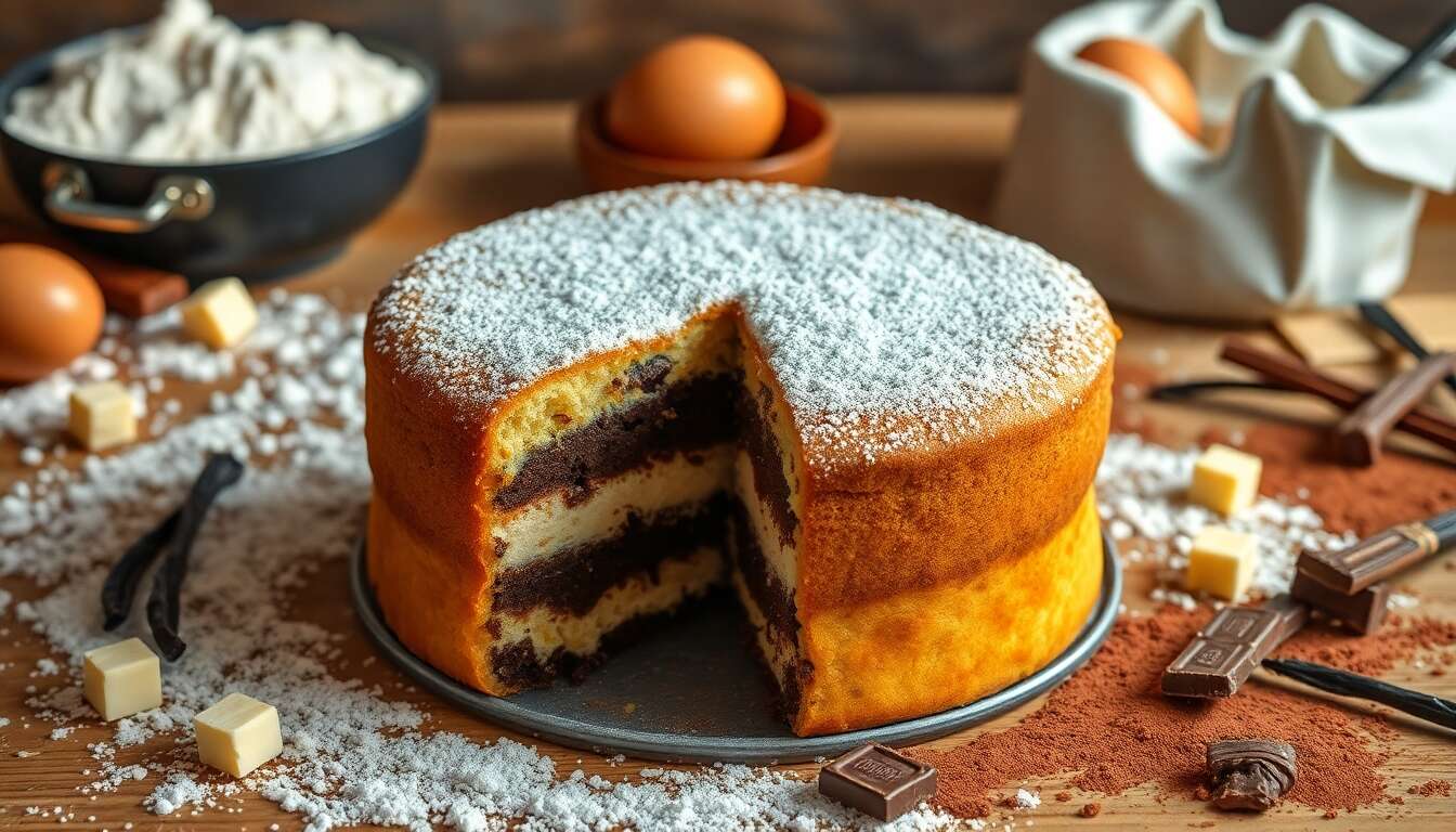 Recette Cake Surprise Chocolat Vanille