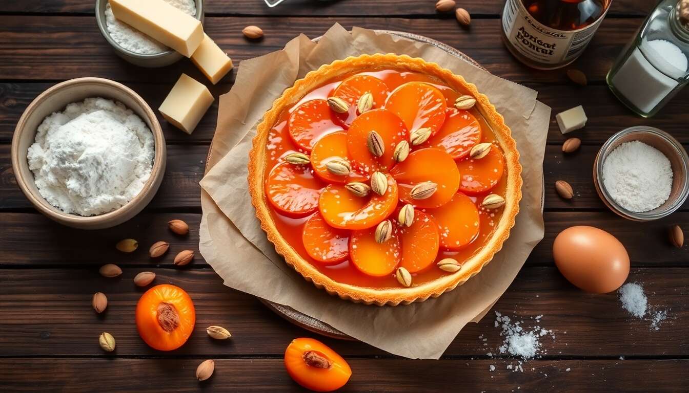 Délicieuse tarte aux abricots et pistaches : recette facile