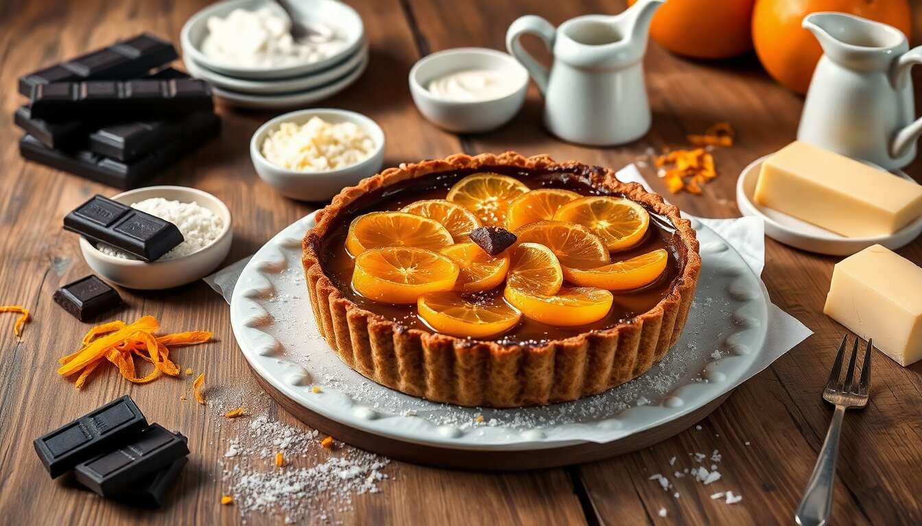 Tarte chocolat, orange et caramel : la recette irrésistible