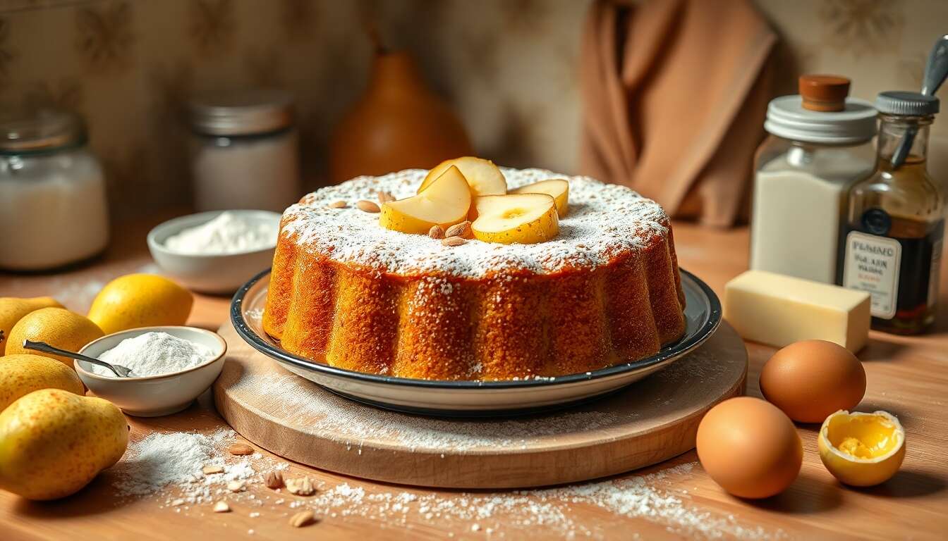 Recette : cake fondant aux poires et amandes