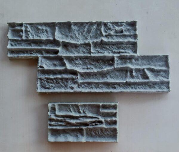 TK Moules pour béton imprimé, mortier imprimé et ciment imprimé semi-rigide et réutilisable. Ciment vertical, béton vertical, mortier vertical. 40 cm x 20 cm (pierre en Z)