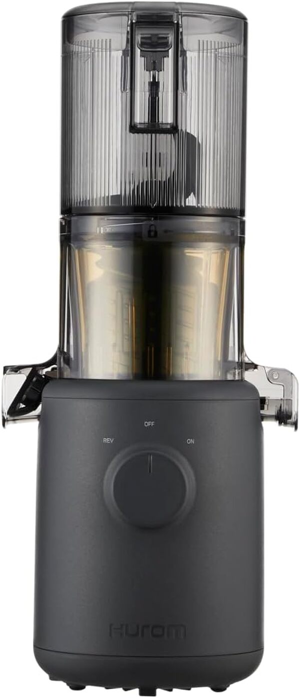 HUROM | Extracteur de jus | Extracteur à Jus de Fruits et Legumes | H310A | Presse à Froid | Moteur silencieux | Facile à nettoyer | Design compact | 220ml | 100 Watt | Sans BPA (Charcoal)