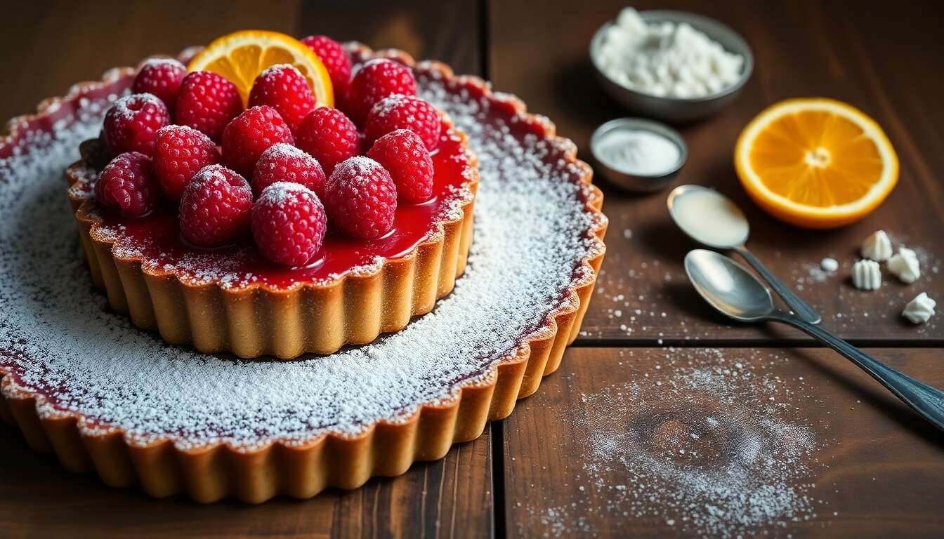 Tarte Framboises-Orange : recette Gourmande