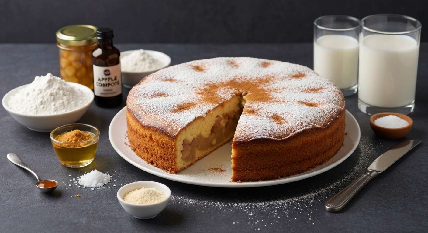 Gâteau d'anniversaire à la compote de pommes : recette facile et savoureuse