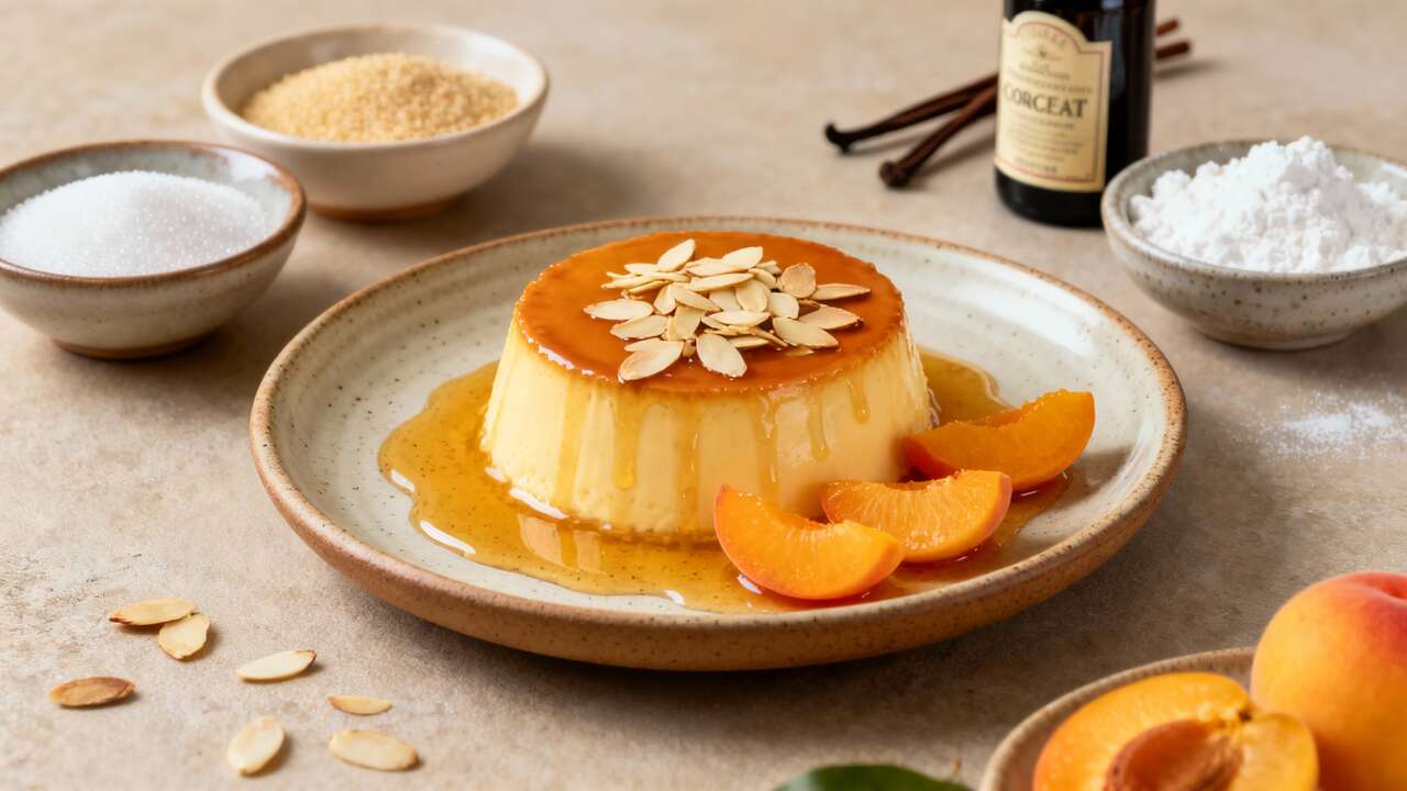Flan Abricot Orgeat Amandes : recette Gourmande