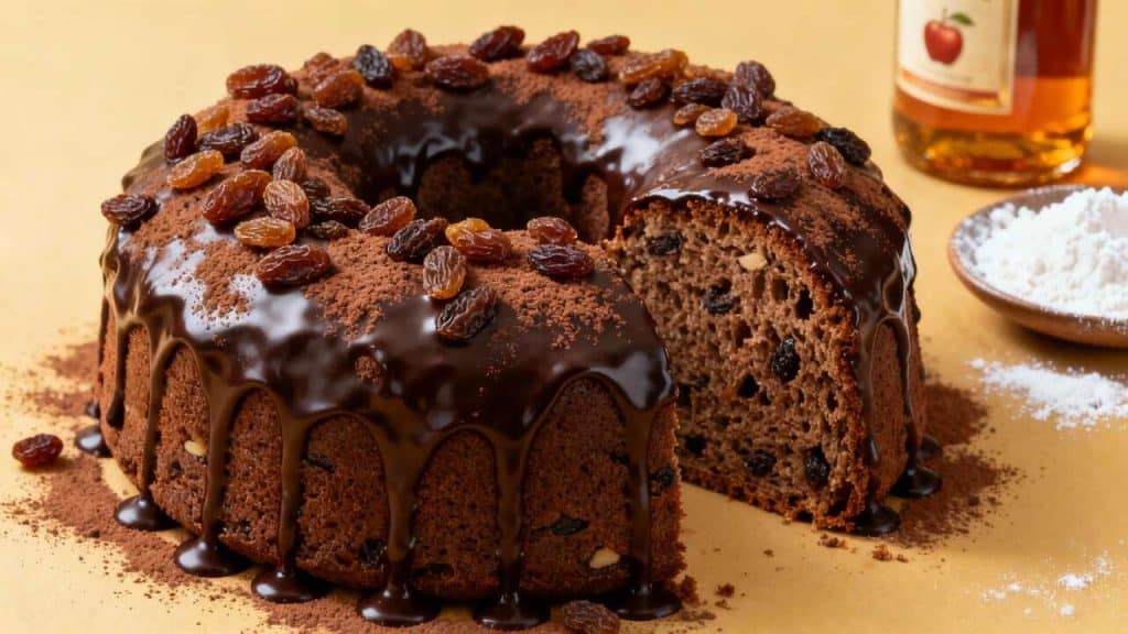 Gâteau au chocolat et raisins : recette savoureuse