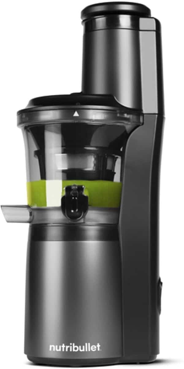 nutribullet Slow Juicer, Extracteur de Jus à Froid, Extracteur de Fruits et Légumes, Extracteur de Jus de Fruits, Usage Quotidien, Réservoir à Pulpe de 1.8 L, noir, NBJ500
