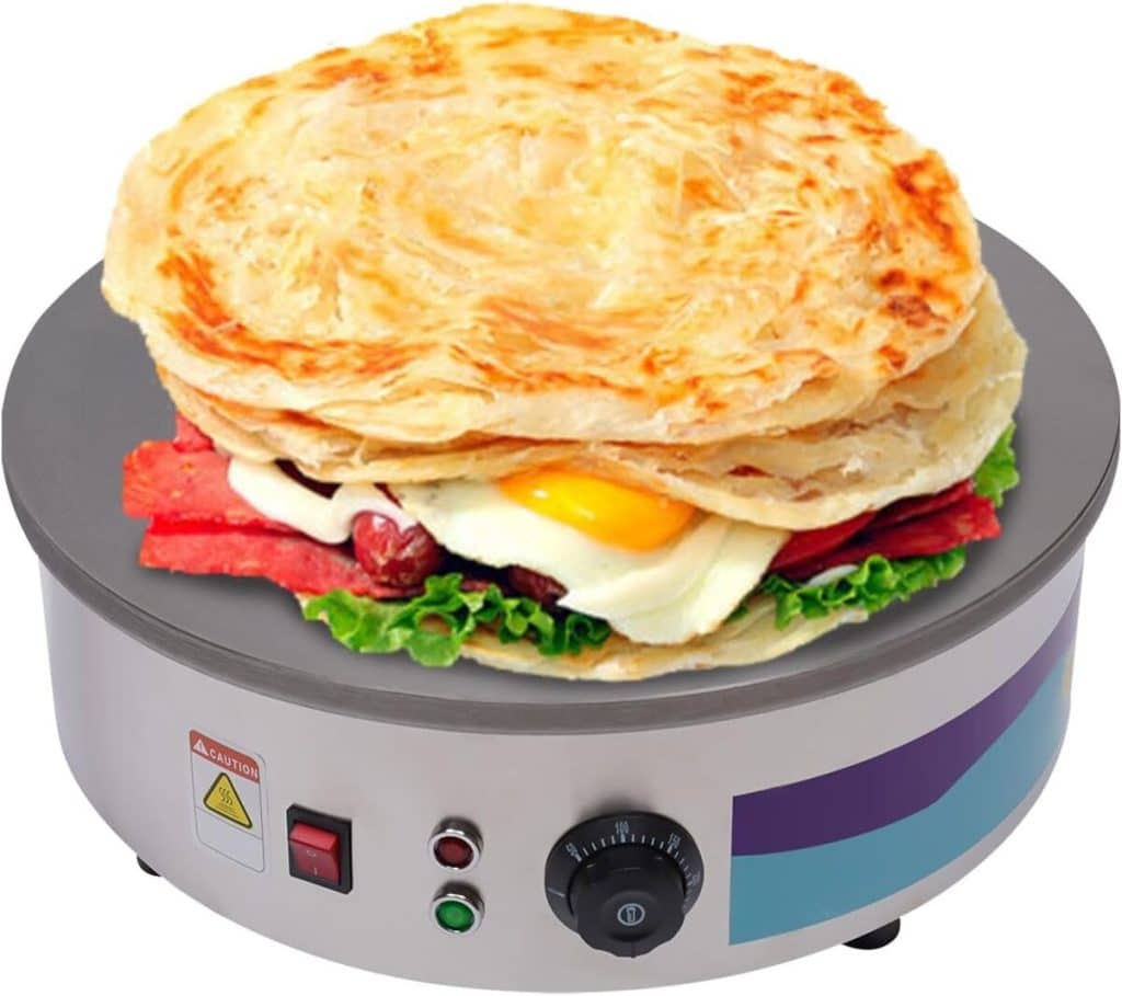 Test de la crêpière DJOAIUYF 45cm 2800W en acier inoxydable