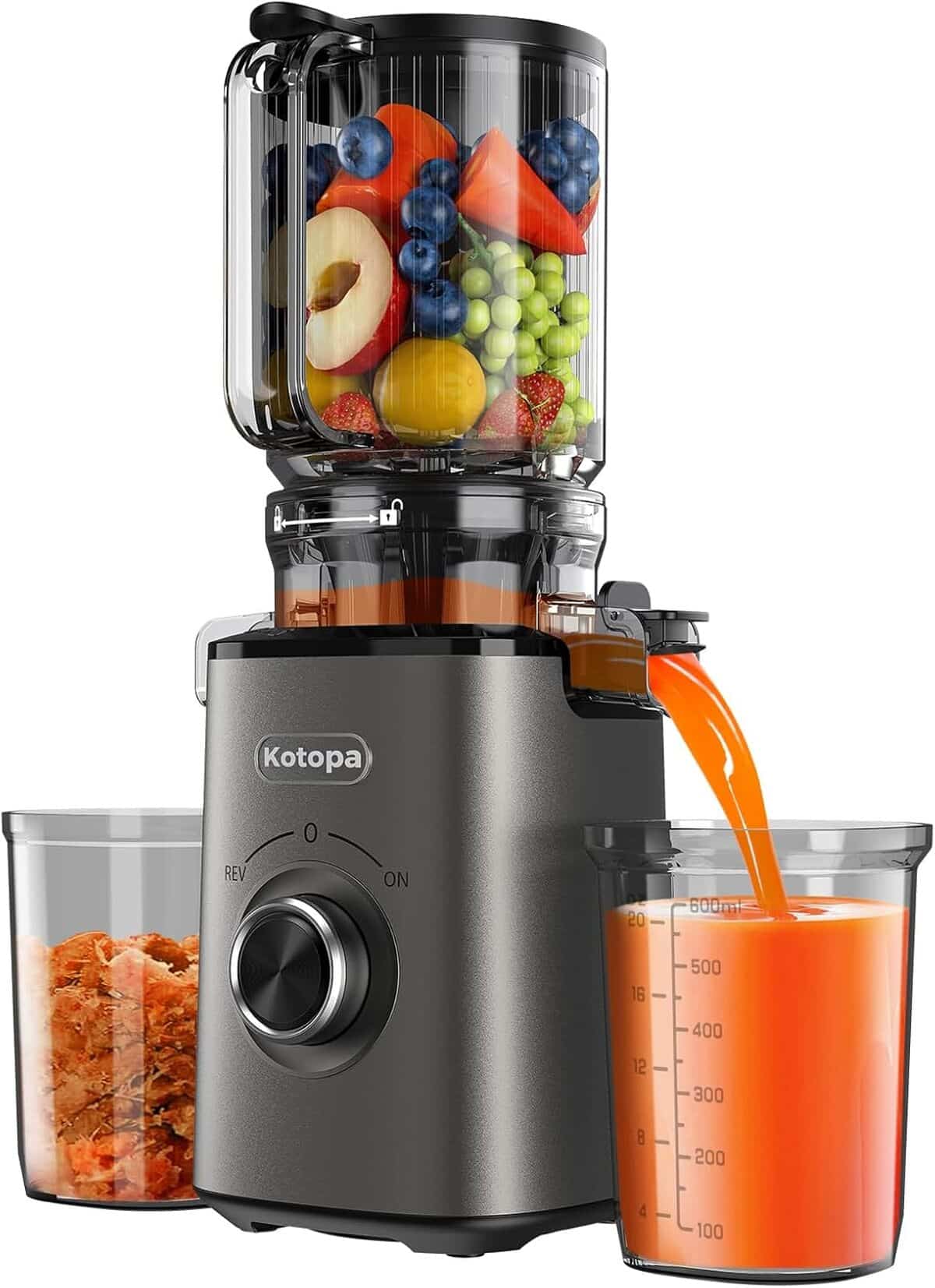 Test : extracteur de jus avec grande ouverture de 150 mm blanc