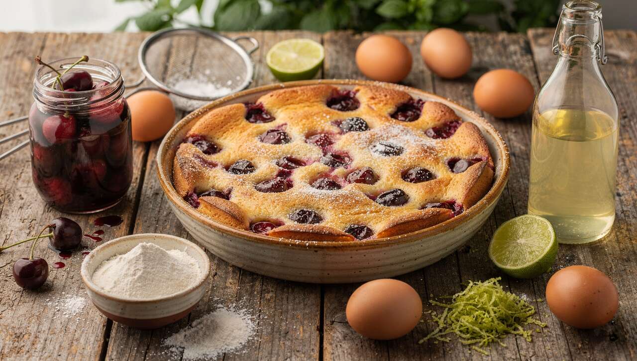 Recette de clafoutis aux cerises et citron vert : un délice acidulé