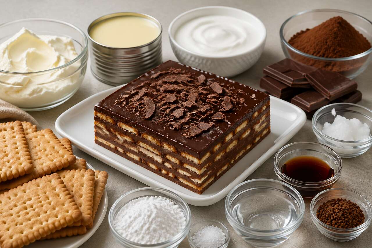 Recette facile : gâteau aux biscuits sans cuisson