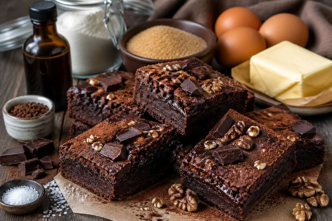 Brownies au chocolat et noix : recette gourmande