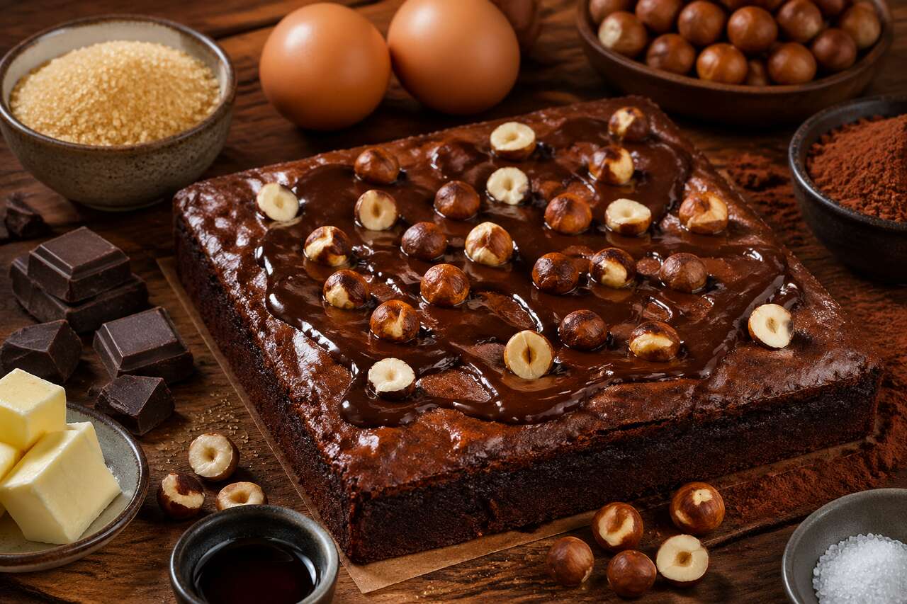 Brownies au chocolat et noisettes : recette gourmande
