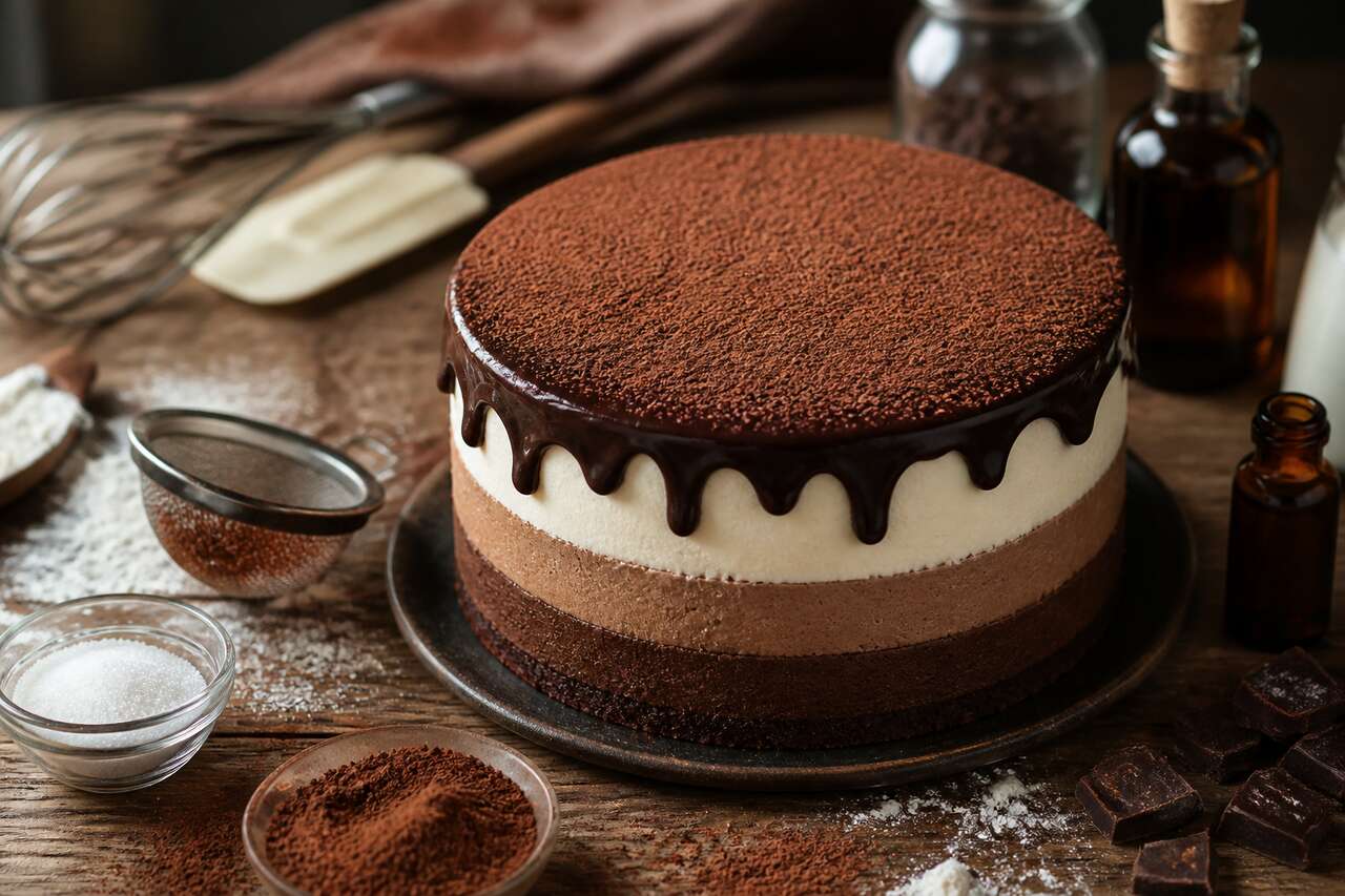 Gâteau gourmand aux trois chocolats : recette irrésistible