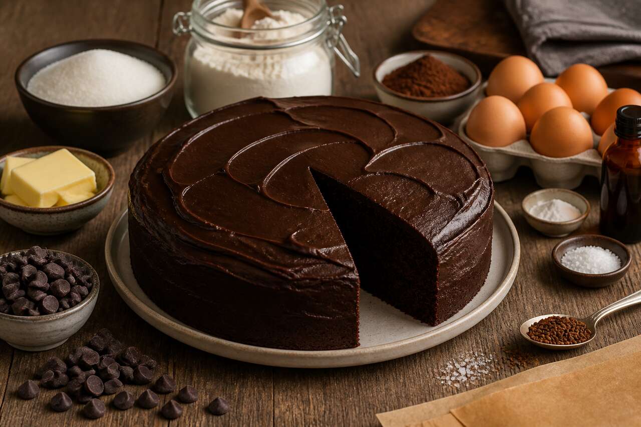 Gâteau au chocolat noir amer : recette gourmande