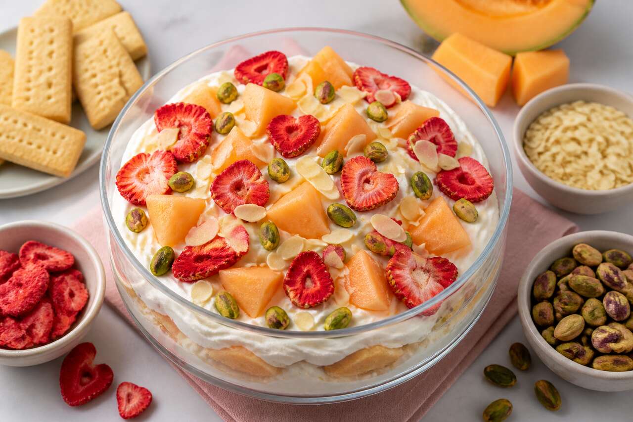 Dessert rafraîchissant : melon et fraises