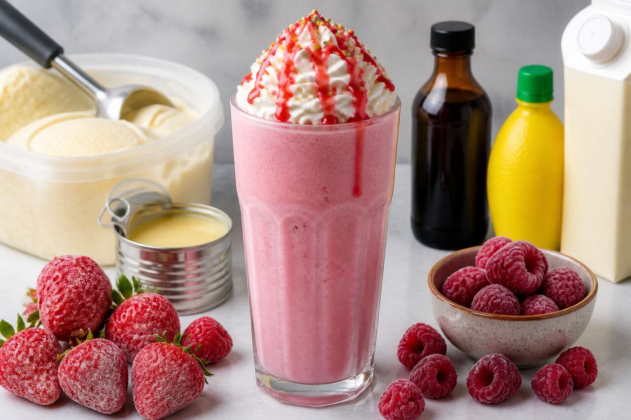 Milk-shake fraise framboise : recette facile et rafraîchissante