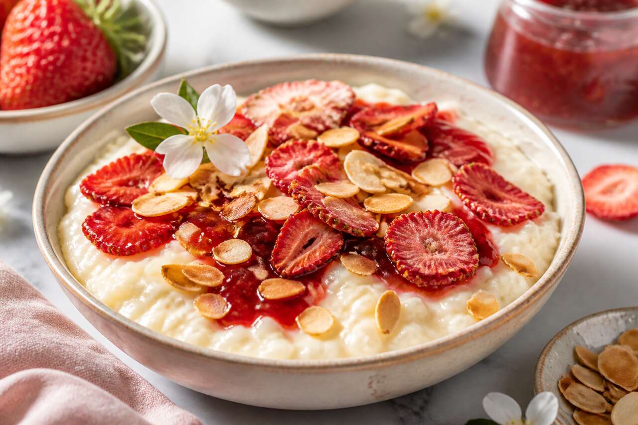 Fraises à la crème de riz : recette gourmande