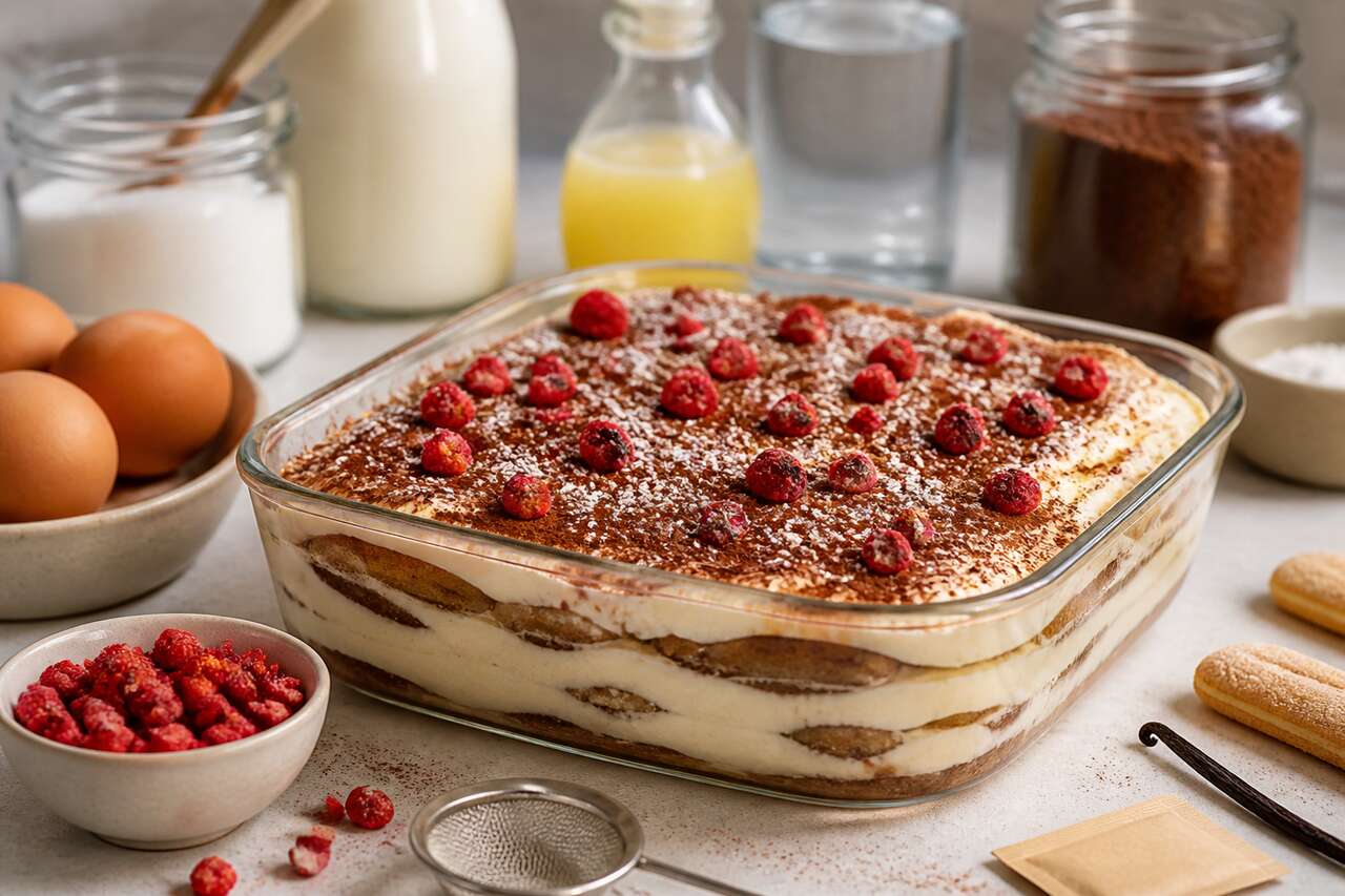 Tiramisu fraises des bois et cannelle : recette gourmande