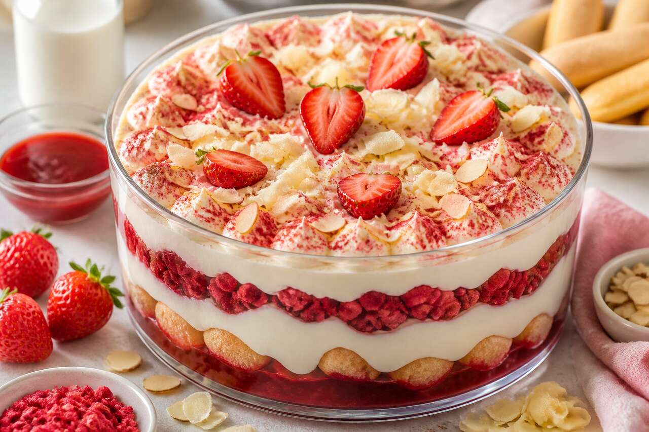 Trifle aux parfums de fraises : recette gourmande