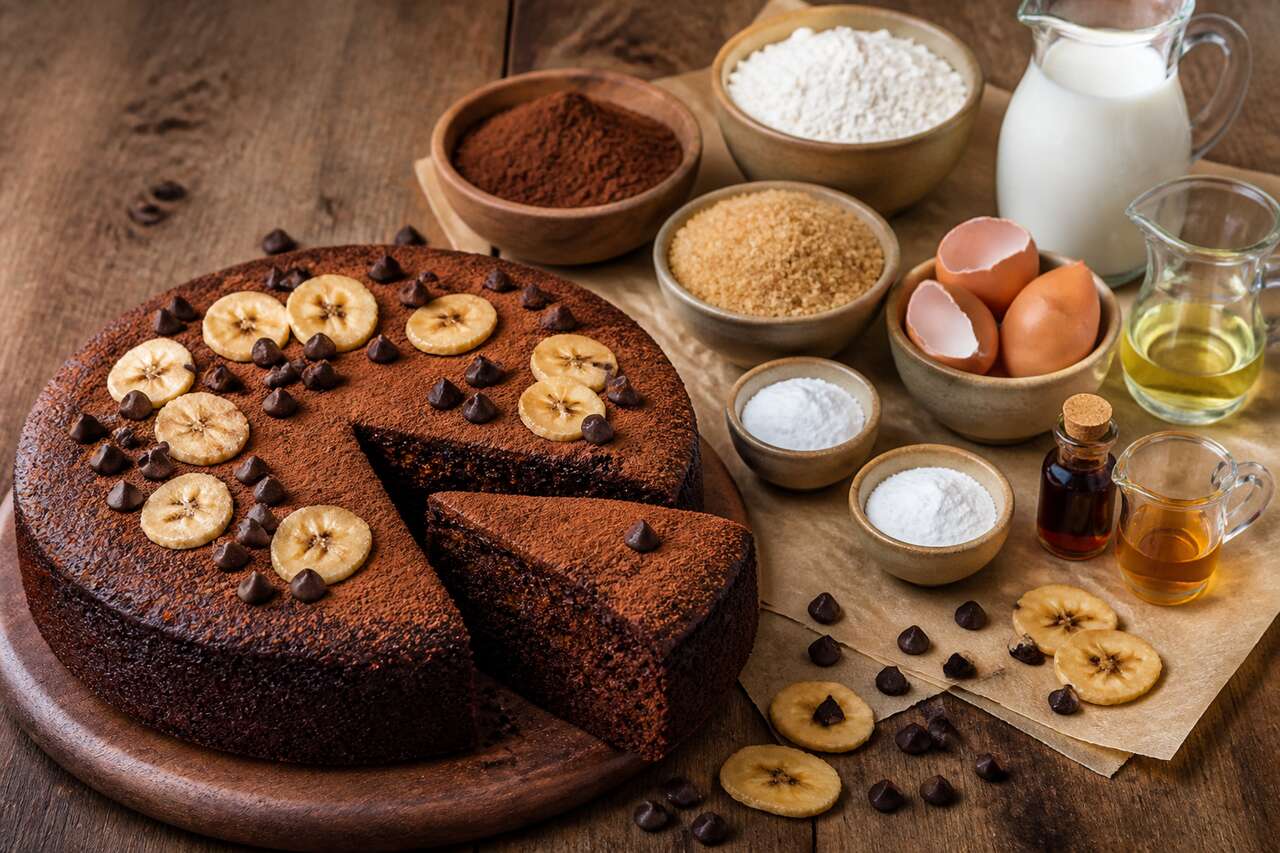 Gâteau moelleux choco-banane : recette facile et gourmande