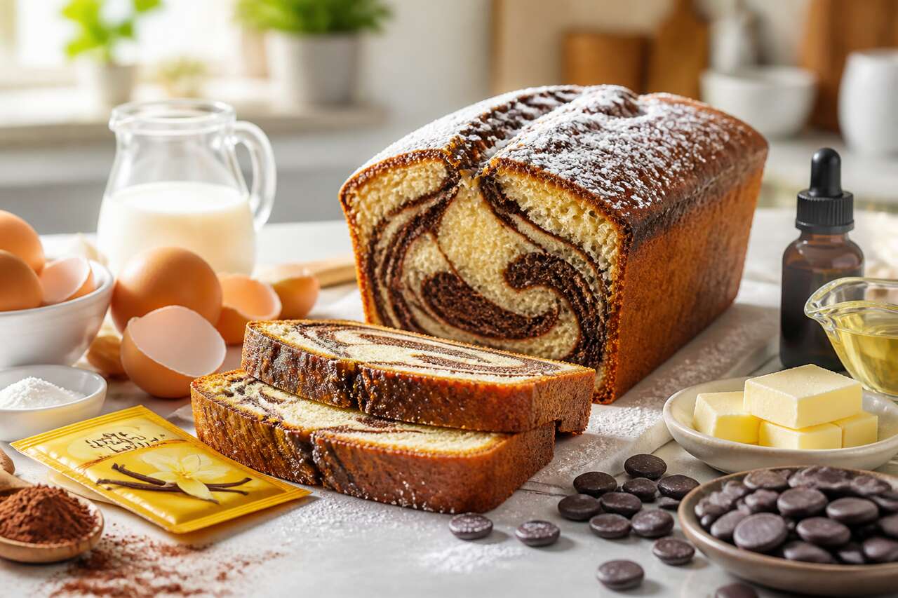 Gâteau marbré au sucre vanillé : recette facile et savoureuse