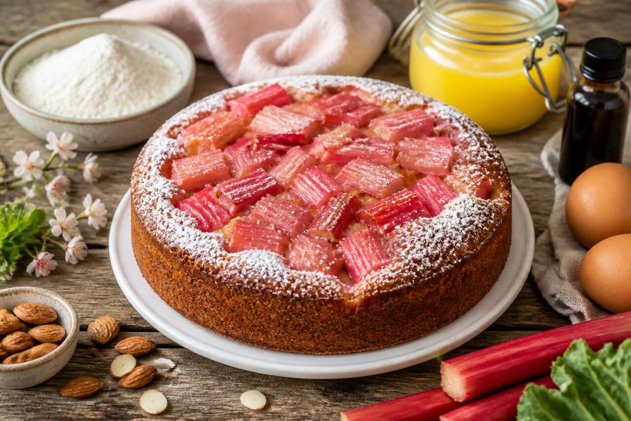 Recette du moelleux à la rhubarbe