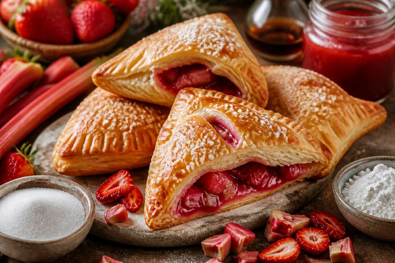 Recette de chaussons à la rhubarbe et aux fraises