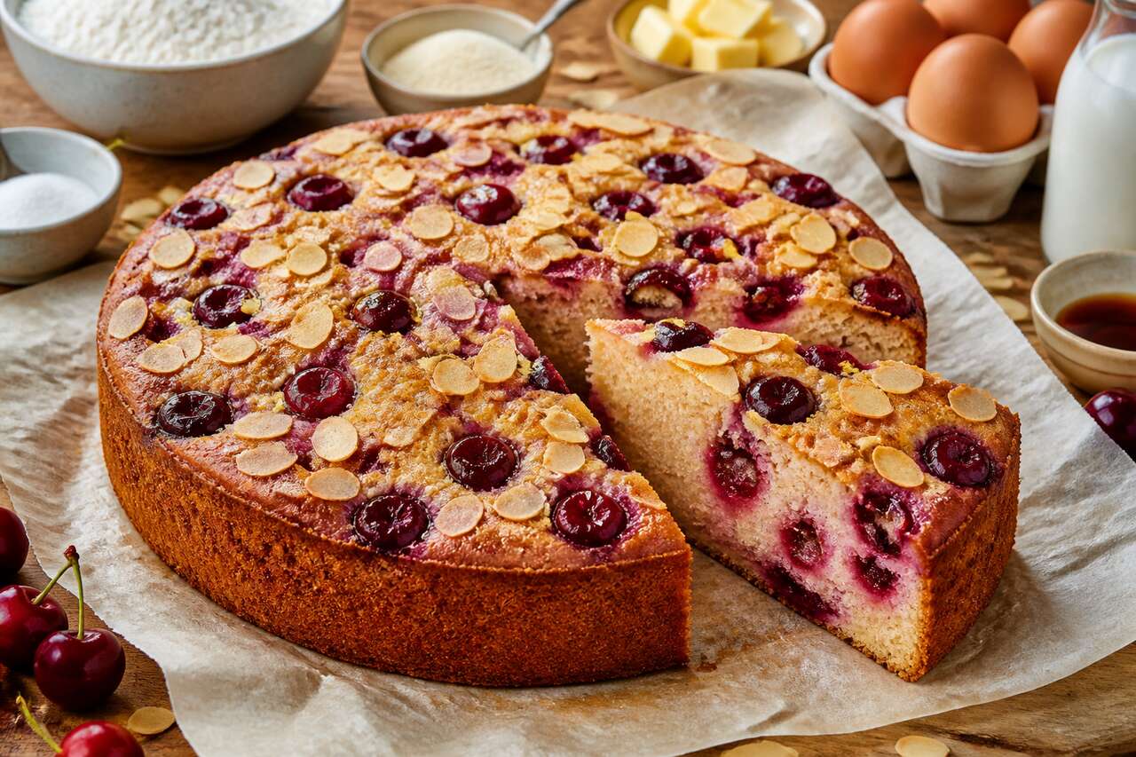 Cake à la cerise : recette facile et savoureuse