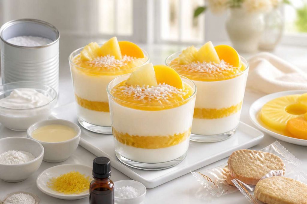 Crème à l'ananas et pêche : la recette facile