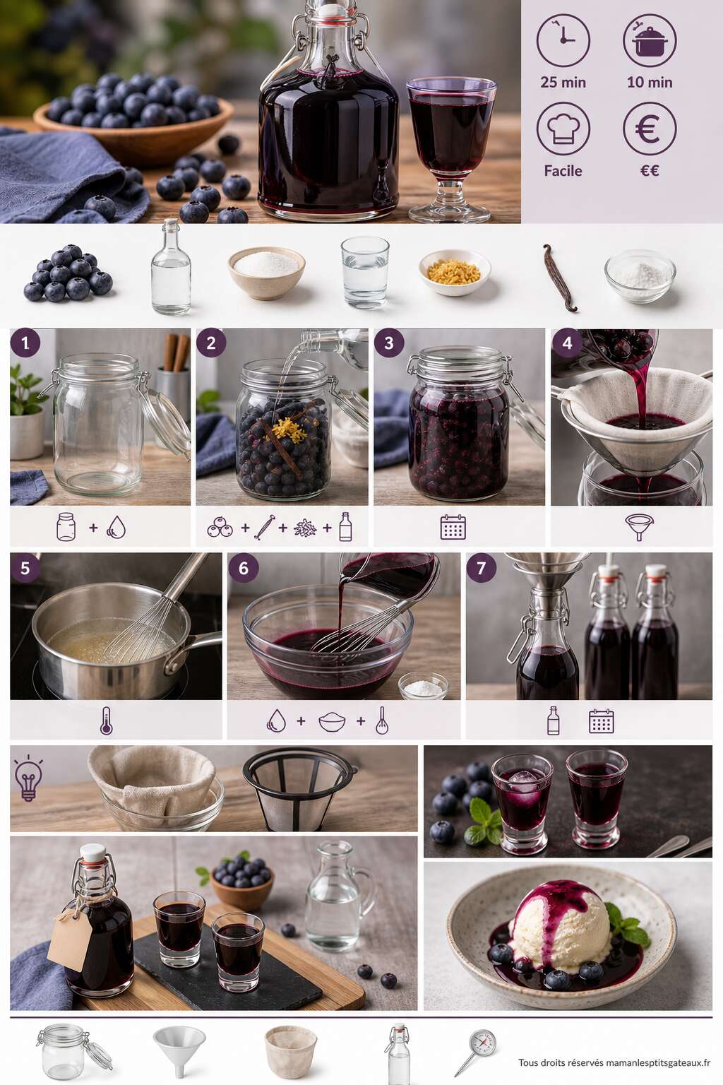 Fiche recette Recette de liqueur de myrtille maison