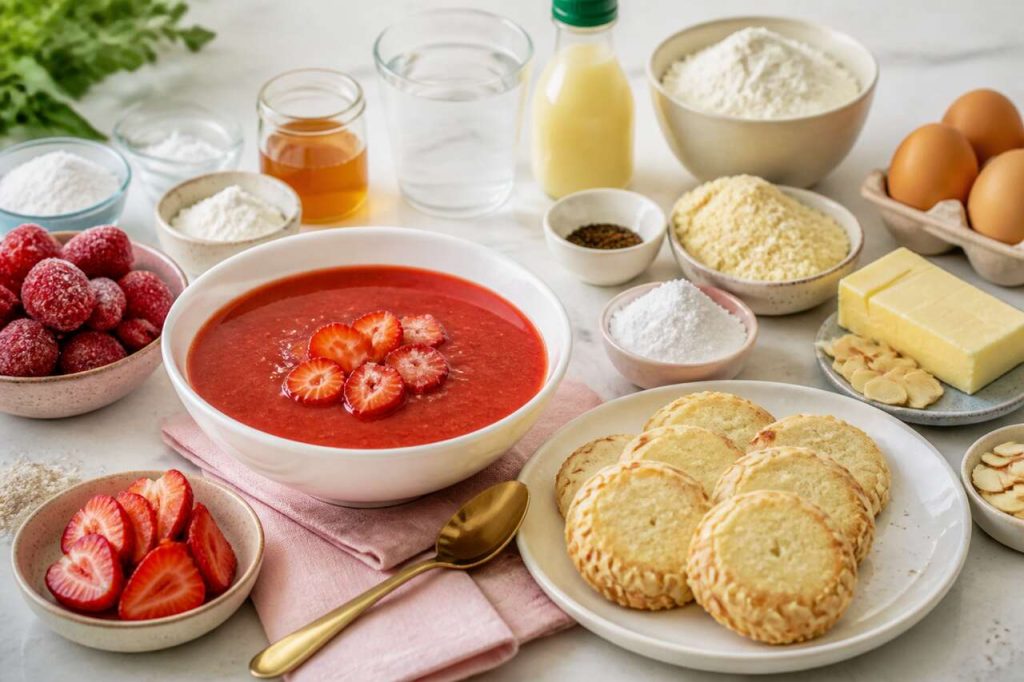 Soupe de fraises et sablés aux amandes : recette gourmande