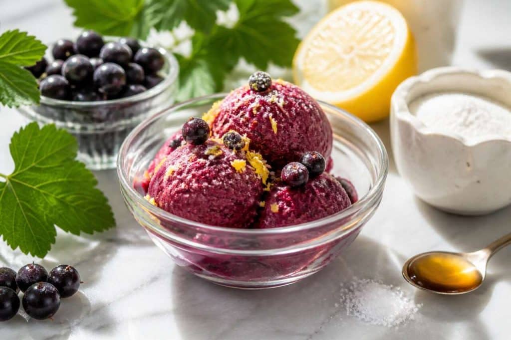 Sorbet au cassis allégé : recette facile et rafraîchissante