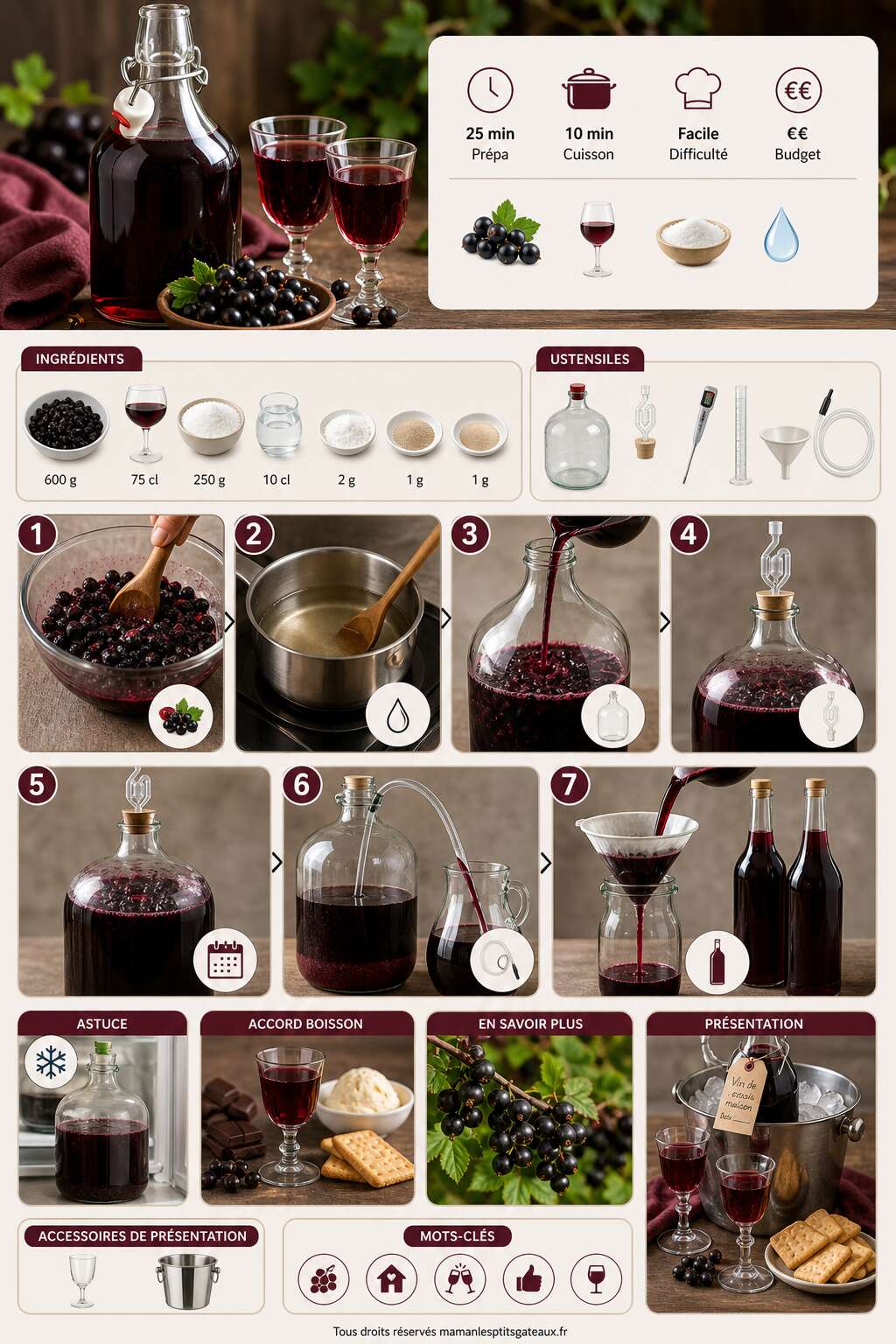 Fiche recette Vin de cassis maison : recette facile et rapide