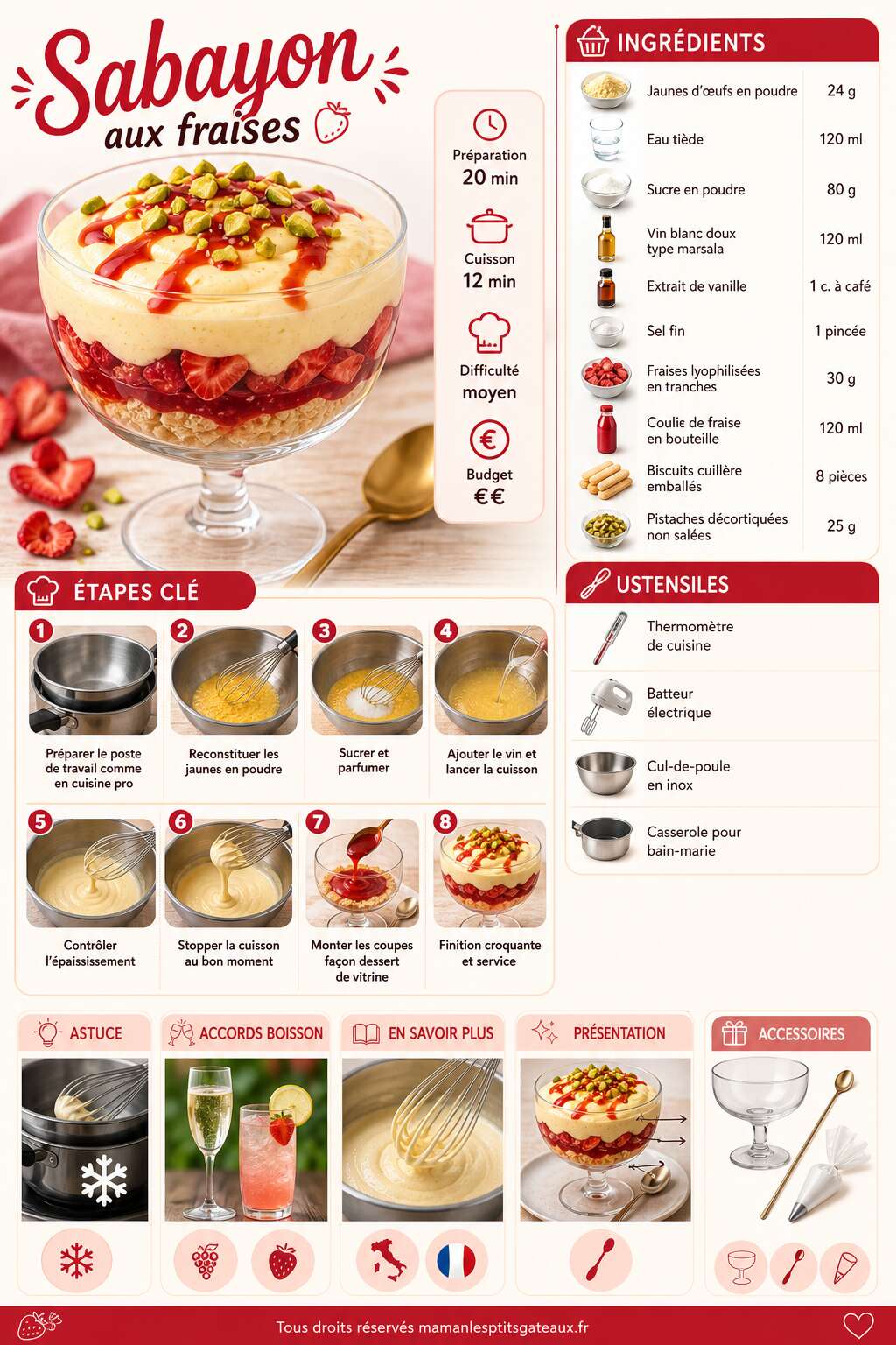 Fiche recette Recette de sabayon aux fraises