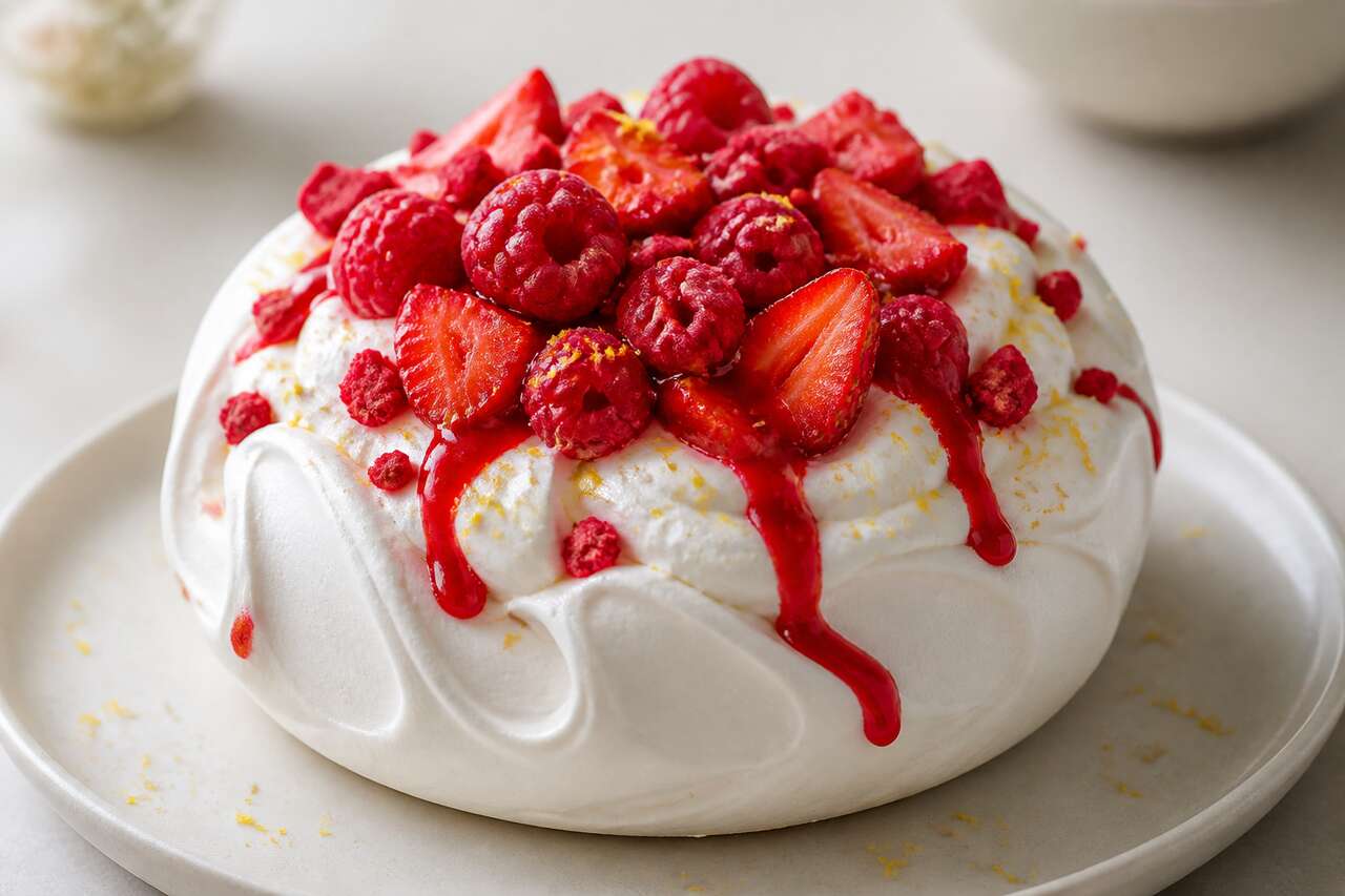 Recette de pavlova aux fruits rouges