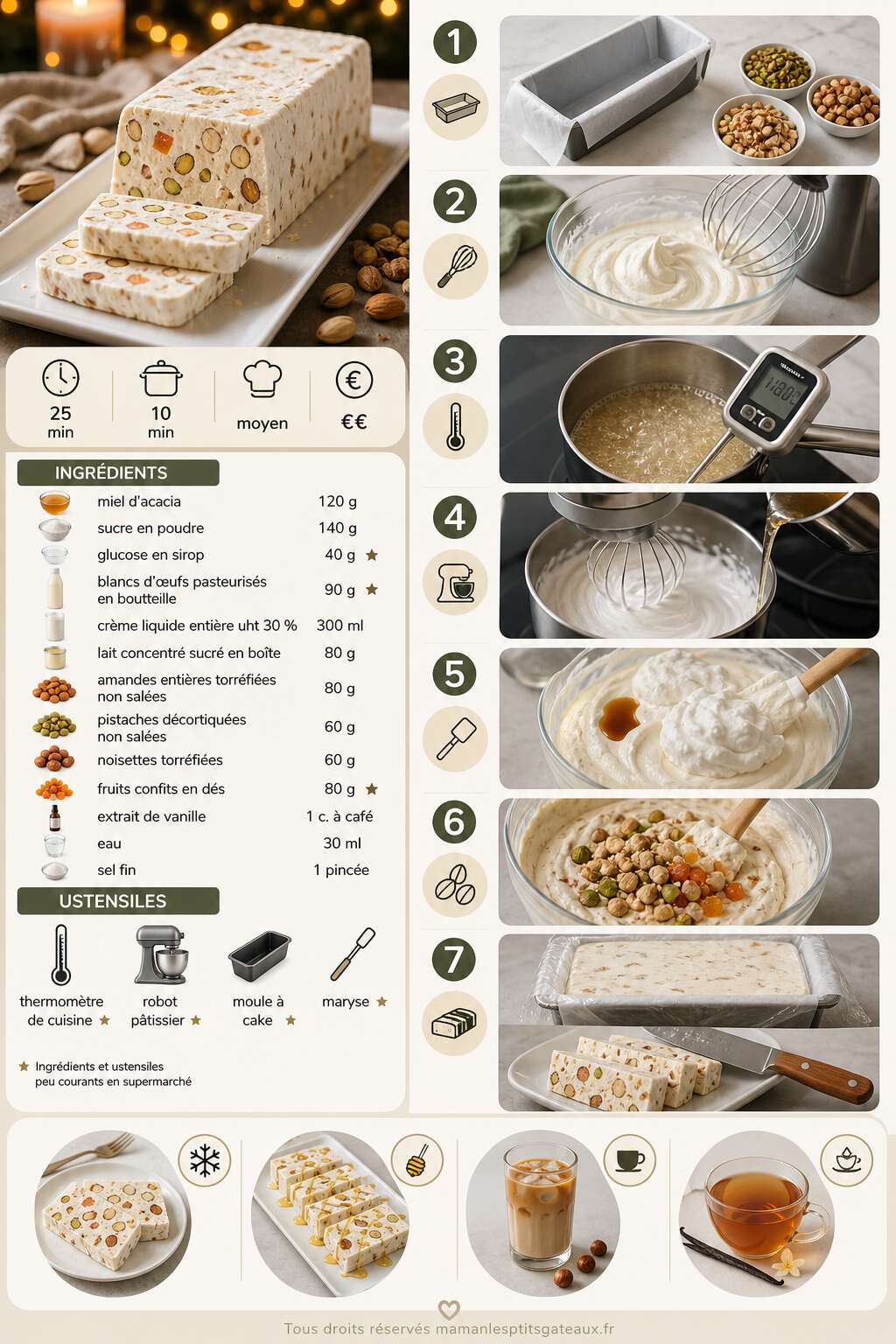 Fiche recette Recette du nougat glacé maison Fiche recette Recette du nougat glacé maison