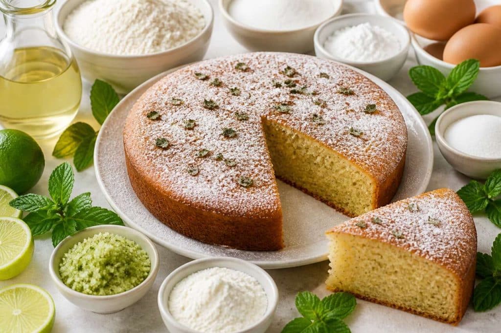 Recette du cake au citron vert et à la menthe