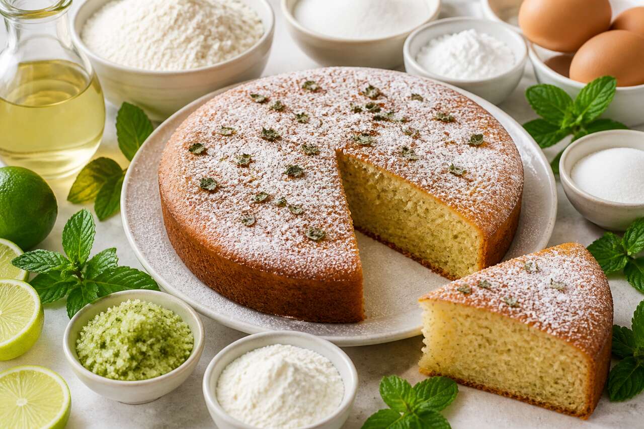Recette du cake au citron vert et à la menthe