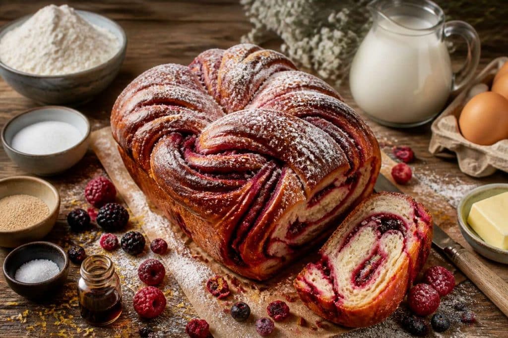 Recette de babka aux fruits rouges