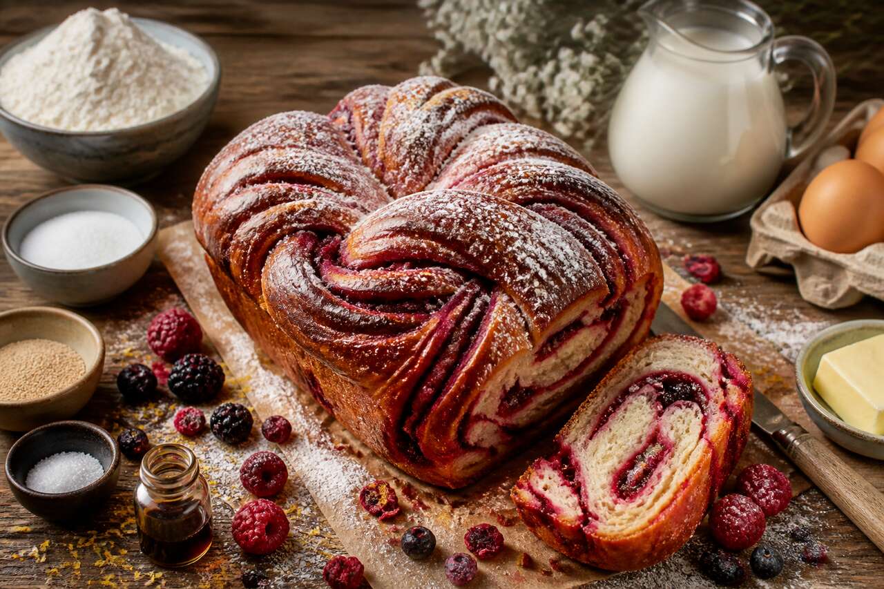 Recette de babka aux fruits rouges